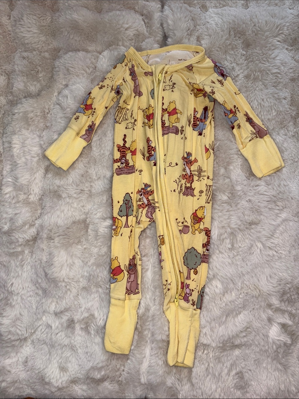 Little Sleepies Yellow Winnie the Pooh Zippy